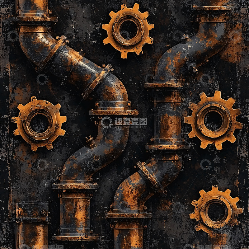 高清大图下载【趣麦麦图】蒸汽朋克工业风背景