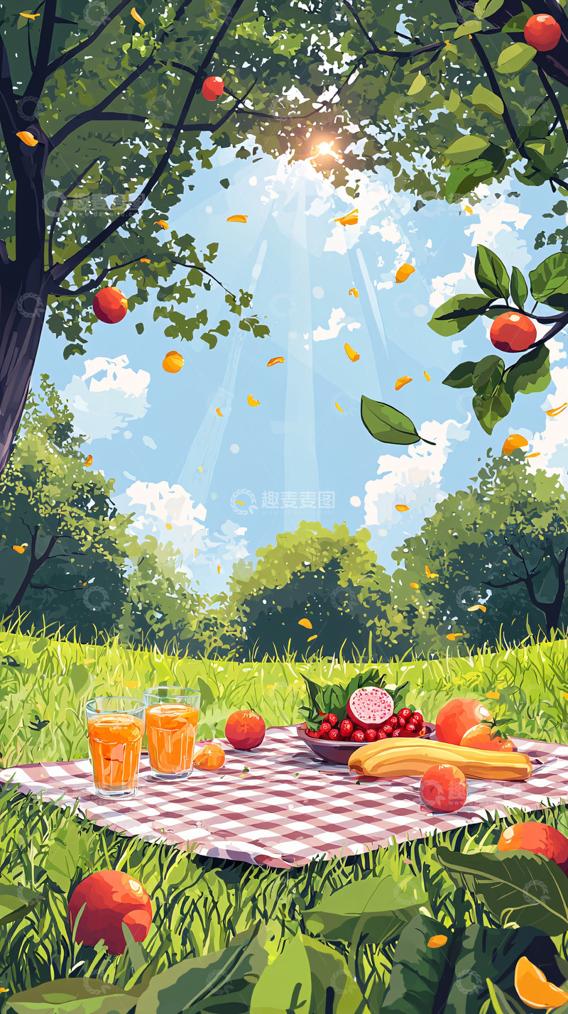 高清大图下载【趣麦麦图】阳光下的野餐