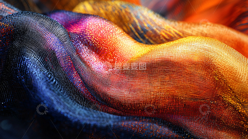 高清大图下载【趣麦麦图】彩色丝绸布料纹理