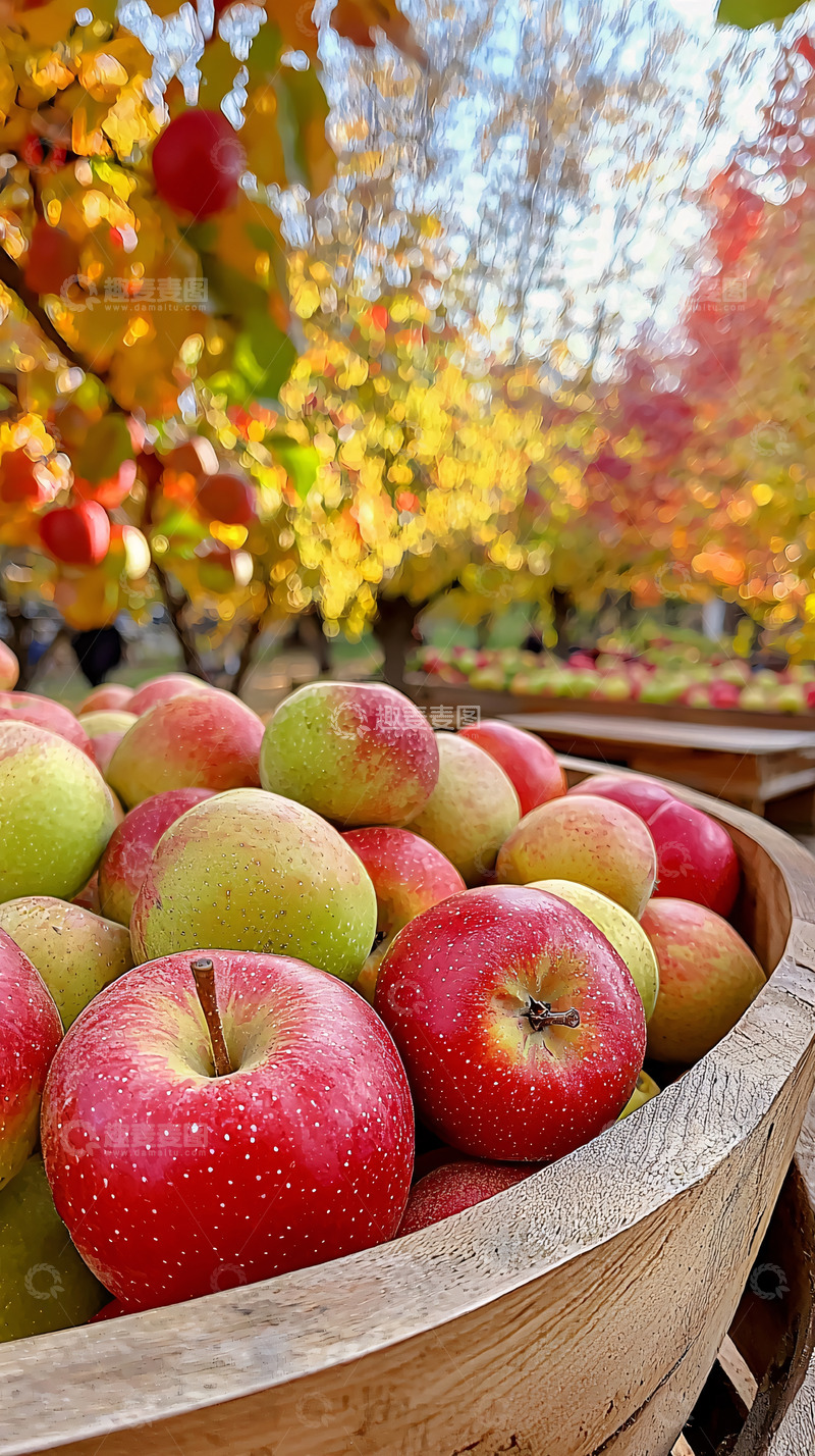 高清大图下载【趣麦麦图】-秋日苹果丰收景象