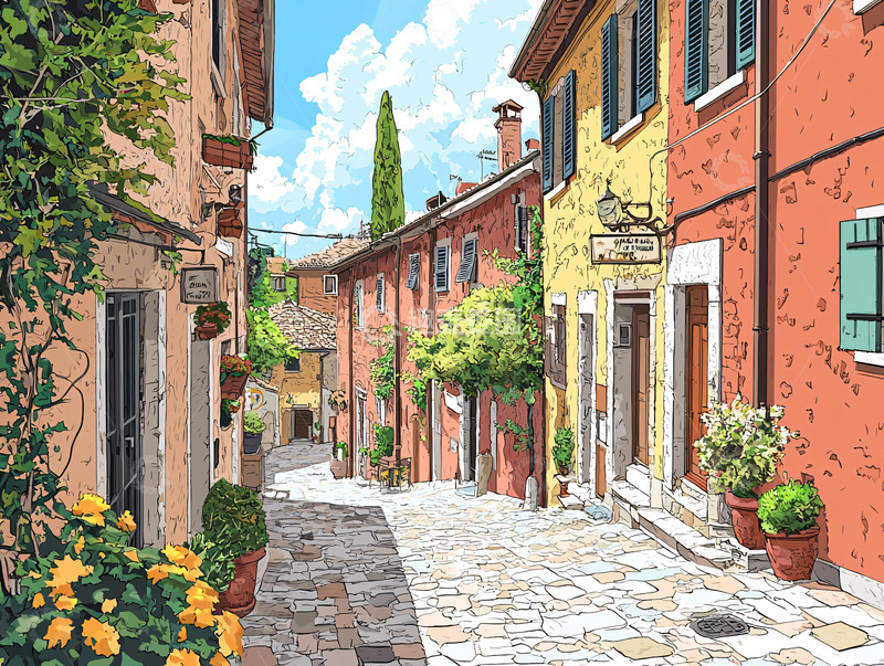高清大图下载【趣麦麦图】欧洲小镇街道
