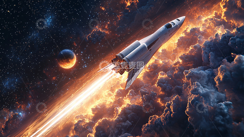 高清大图下载【趣麦麦图】宇宙飞船太空飞行