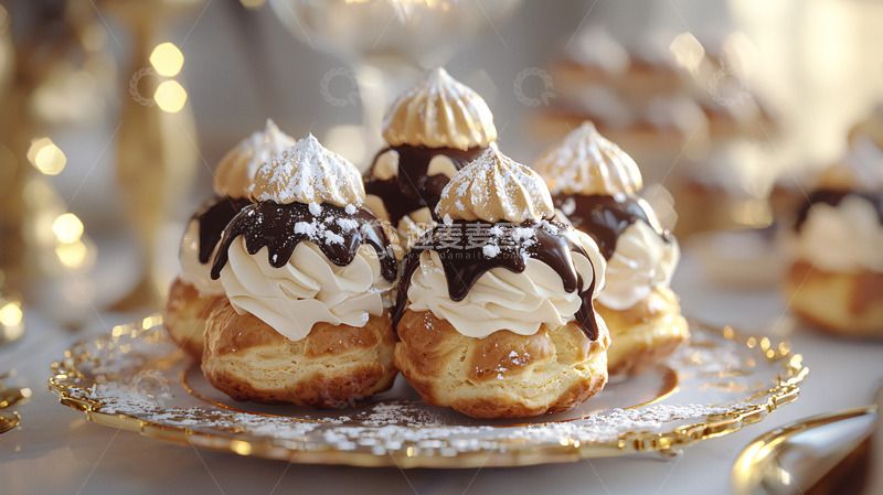 高清大图下载【趣麦麦图】巧克力泡芙