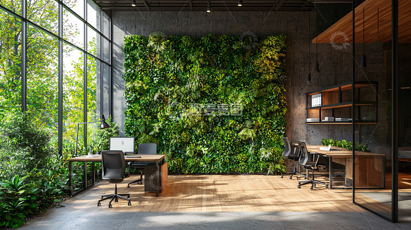 高清大图下载【趣麦麦图】绿植墙办公室