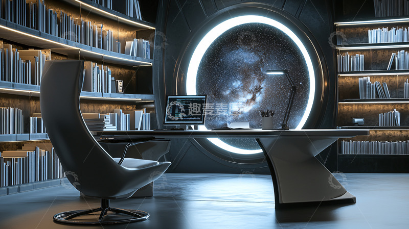 高清大图下载【趣麦麦图】未来科技感书房