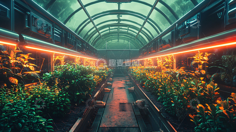 高清大图下载【趣麦麦图】未来科技感植物园