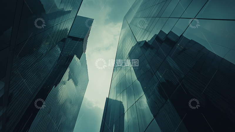 高清大图下载【趣麦麦图】仰望都市摩天大楼