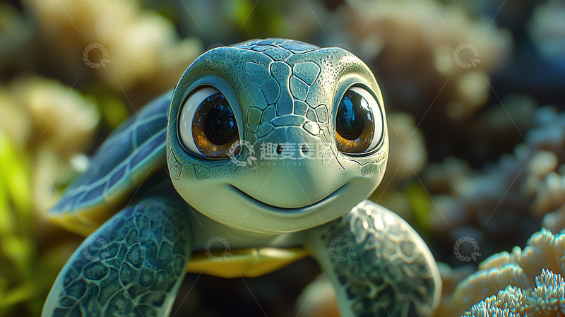 高清大图下载【趣麦麦图】可爱小海龟