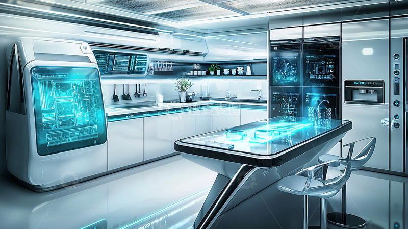高清大图下载【趣麦麦图】未来科技感厨房