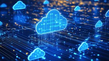 蓝色云朵科技背景图