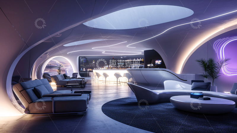 高清大图下载【趣麦麦图】未来感酒吧高清图片