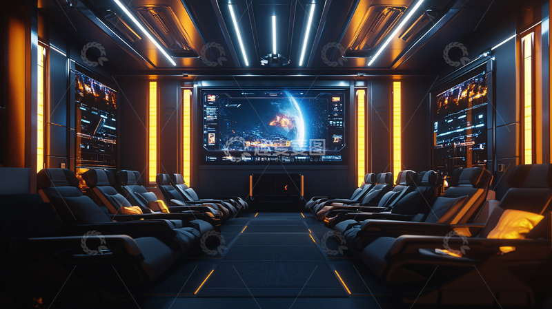 高清大图下载【趣麦麦图】未来科技感家庭影院