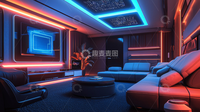 高清大图下载【趣麦麦图】炫酷未来感家庭影院