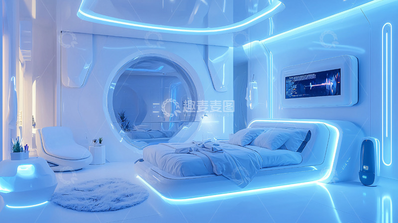 高清大图下载【趣麦麦图】未来科技感卧室