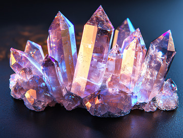 紫色渐变水晶簇