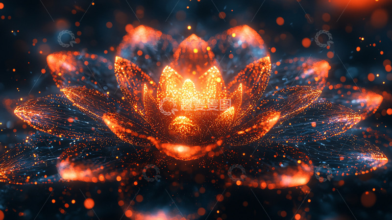 高清大图下载【趣麦麦图】暗黑系能量莲花