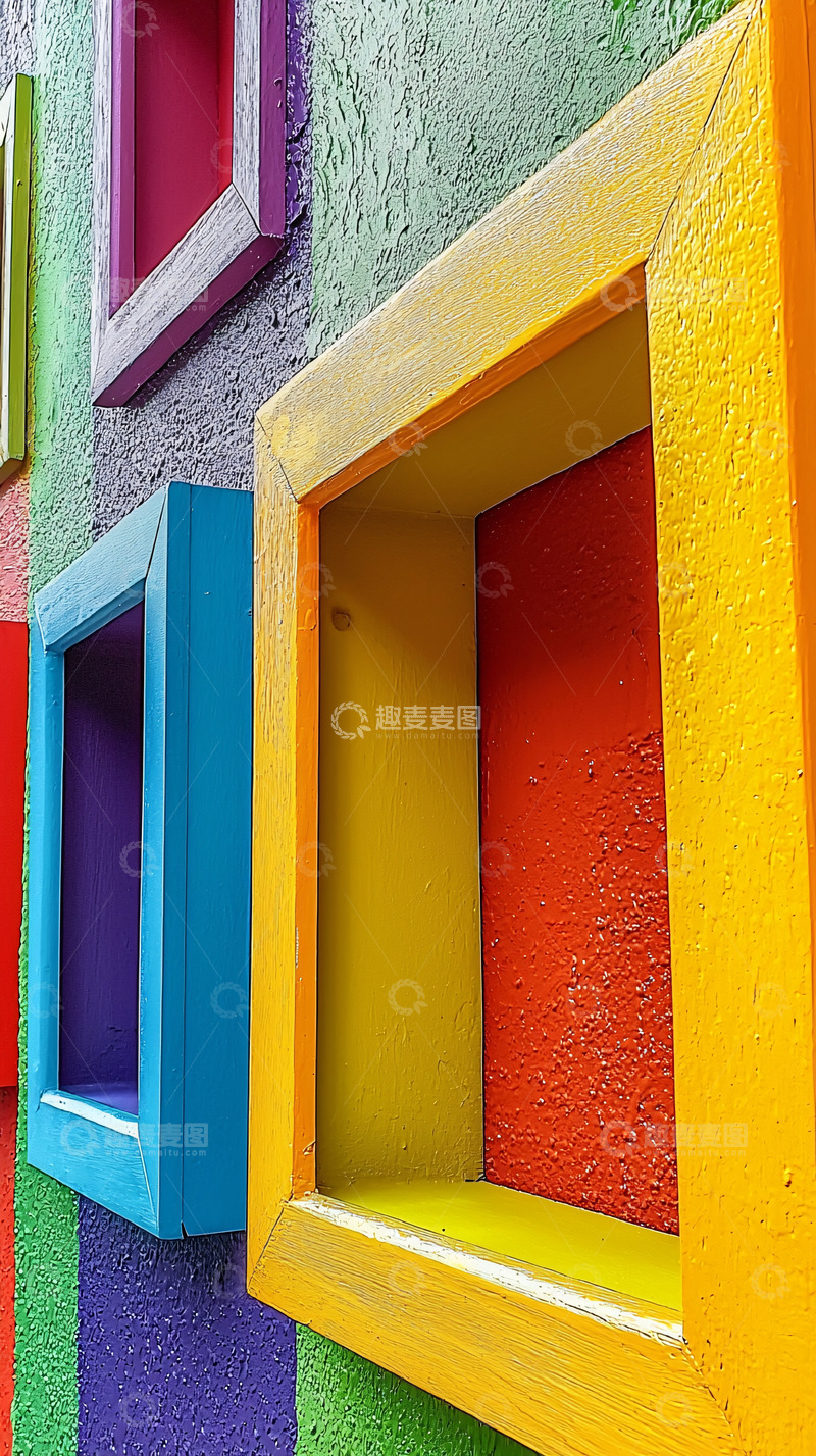 高清大图下载【趣麦麦图】彩色木框