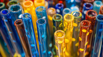 彩色玻璃管特写