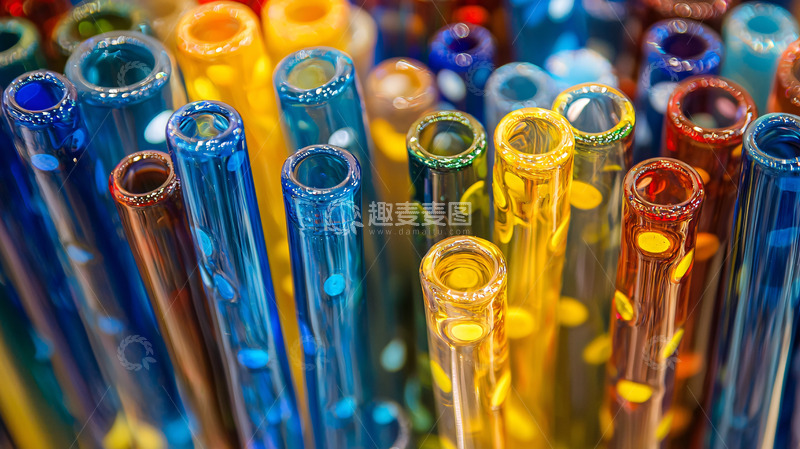 高清大图下载【趣麦麦图】彩色玻璃管特写