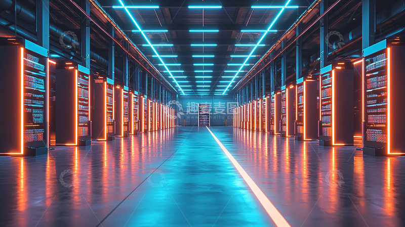 高清大图下载【趣麦麦图】科技感数据中心走廊