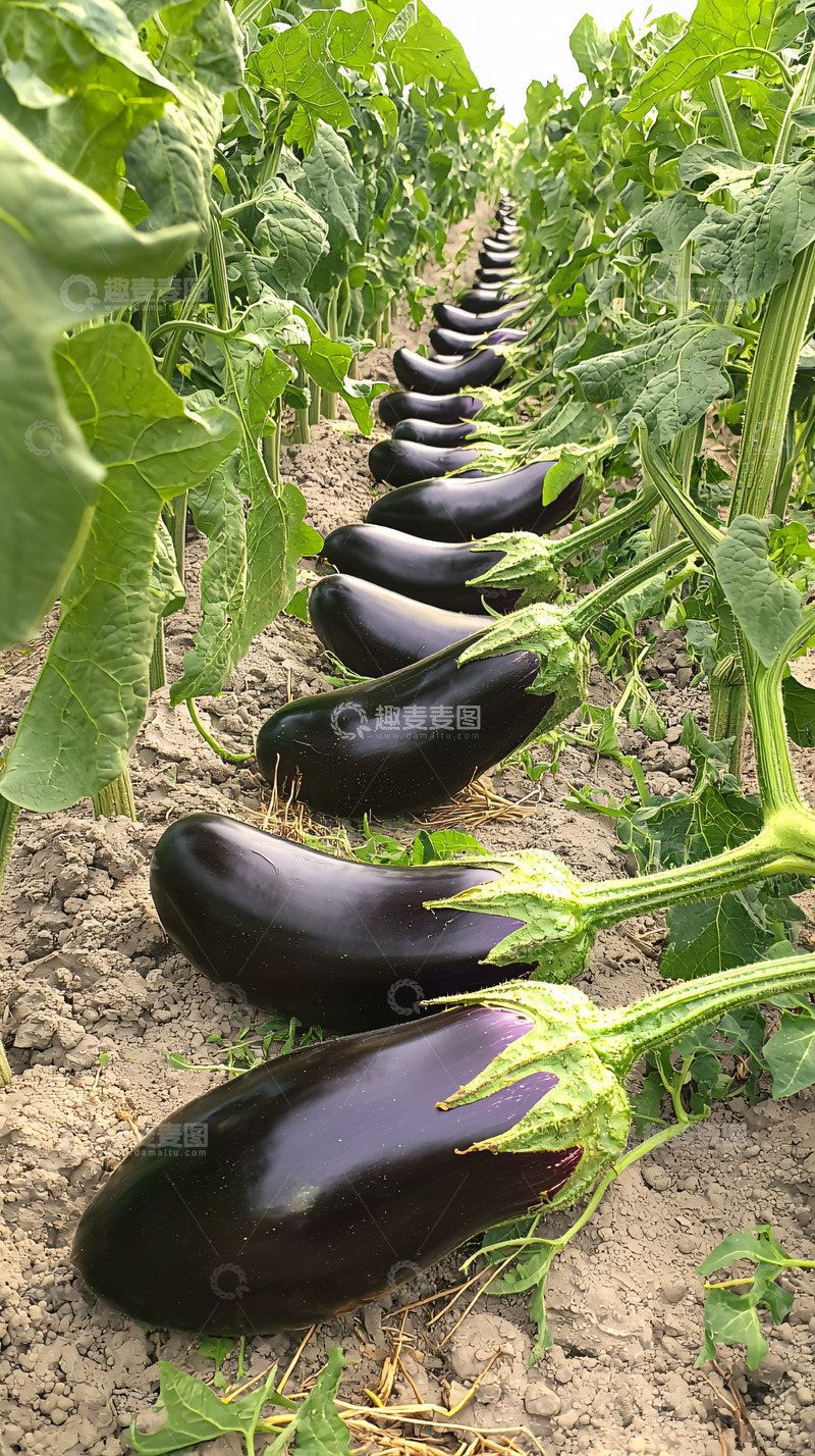 高清大图下载【趣麦麦图】茄子田地