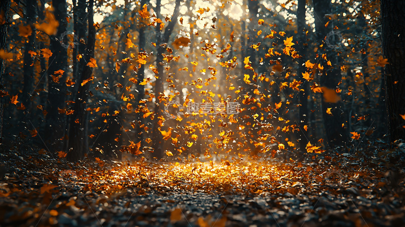高清大图下载【趣麦麦图】秋日森林落叶
