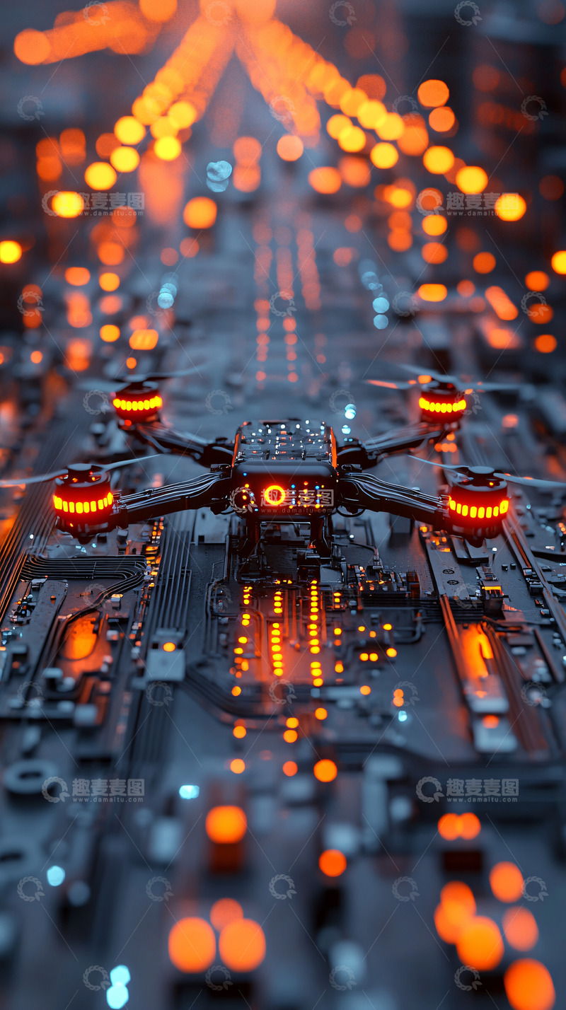 高清大图下载【趣麦麦图】未来科技感无人机