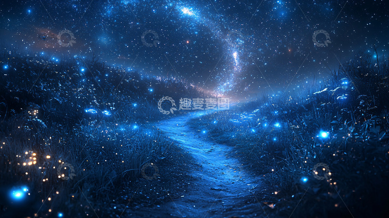高清大图下载【趣麦麦图】梦幻星河蓝色河流