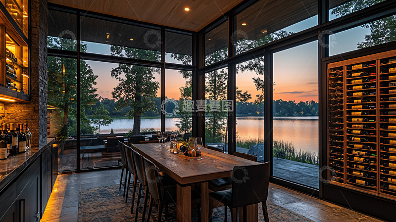 高清大图下载【趣麦麦图】湖景酒窖餐厅