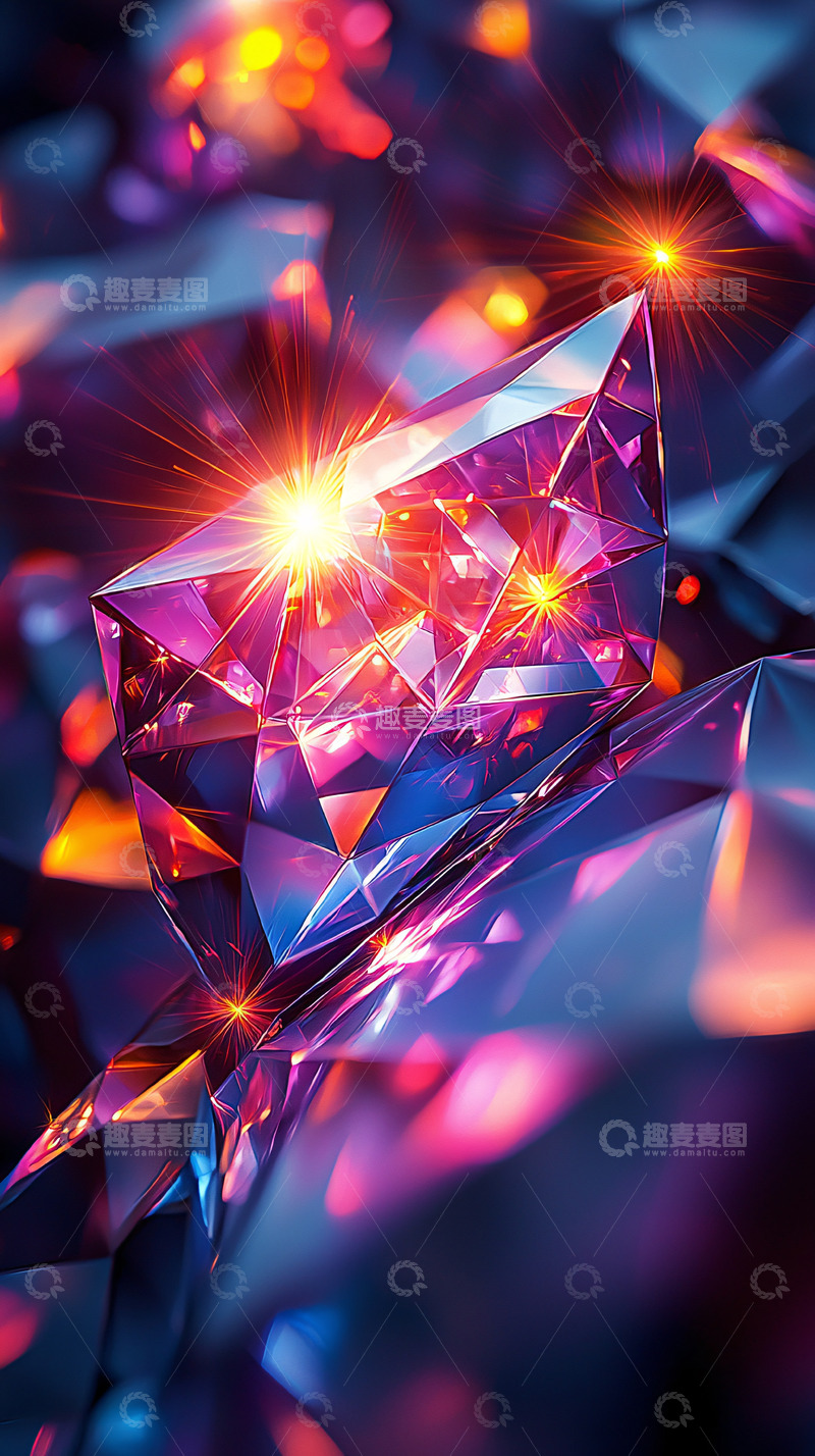 高清大图下载【趣麦麦图】闪耀的紫色水晶