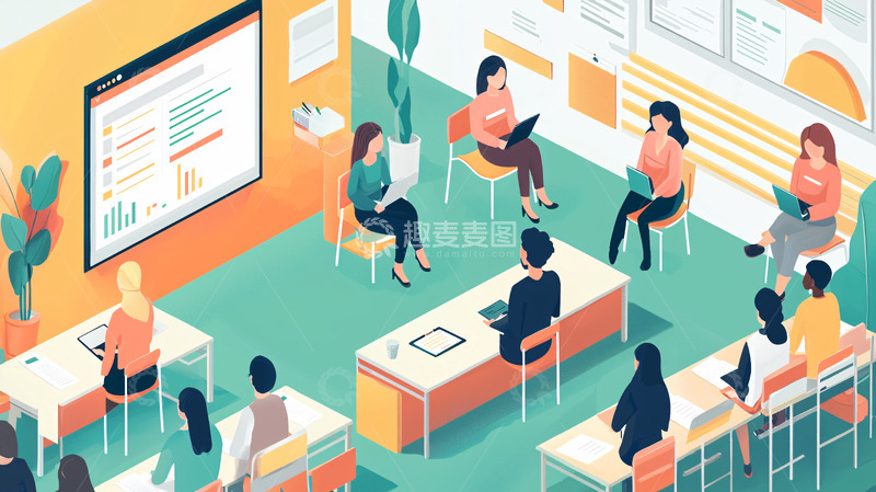 高清大图下载【趣麦麦图】课堂讨论