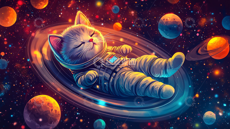 高清大图下载【趣麦麦图】太空猫咪