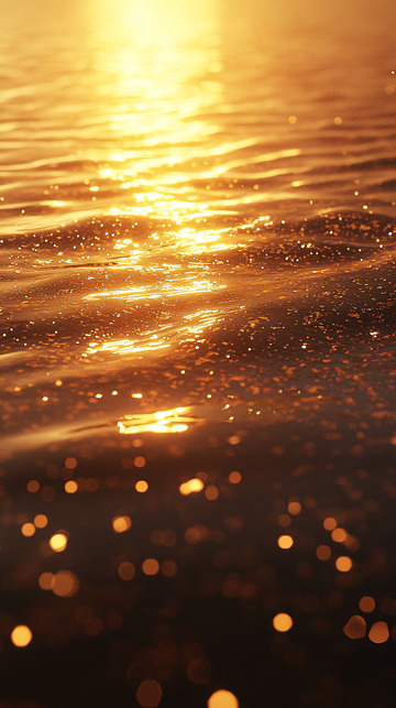 金色阳光洒在水面
