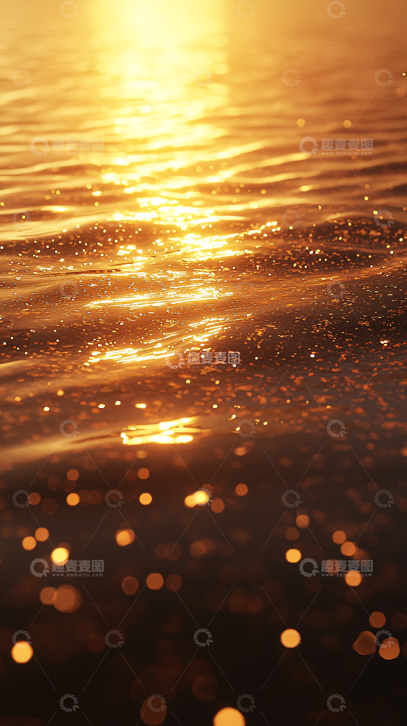 高清大图下载【趣麦麦图】金色阳光洒在水面