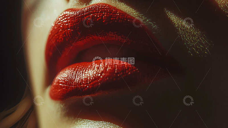 高清大图下载【趣麦麦图】烈焰红唇特写