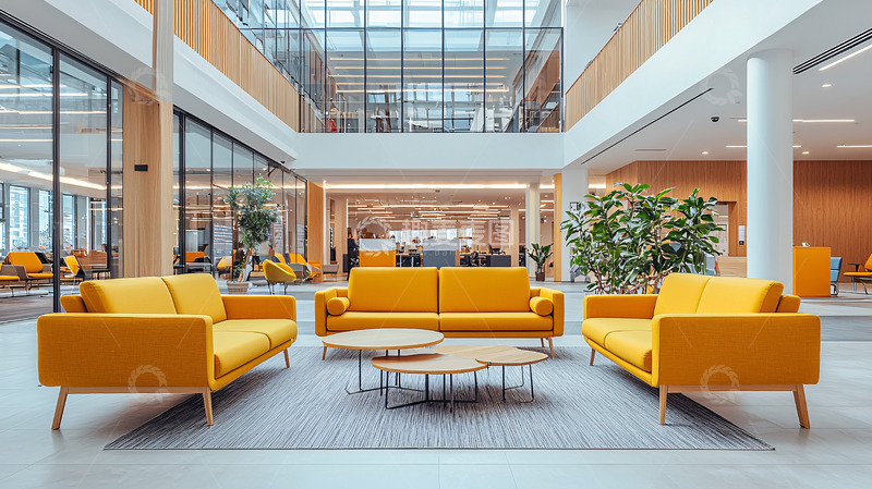 高清大图下载【趣麦麦图】明亮现代化办公大楼大厅