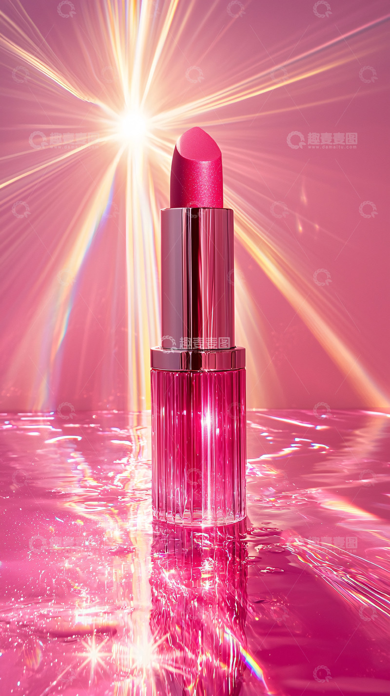 高清大图下载【趣麦麦图】粉色口红闪耀光芒