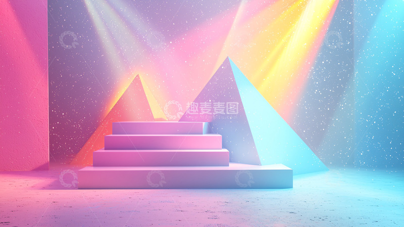 高清大图下载【趣麦麦图】粉色蓝色灯光舞台