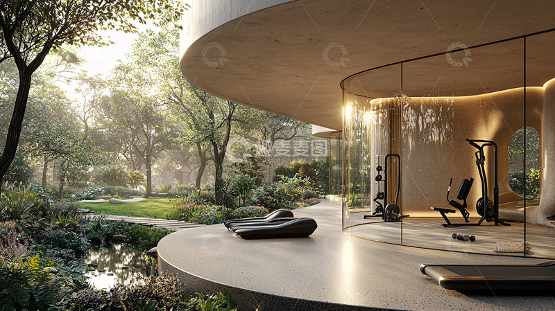 高清大图下载【趣麦麦图】现代简约健身房设计