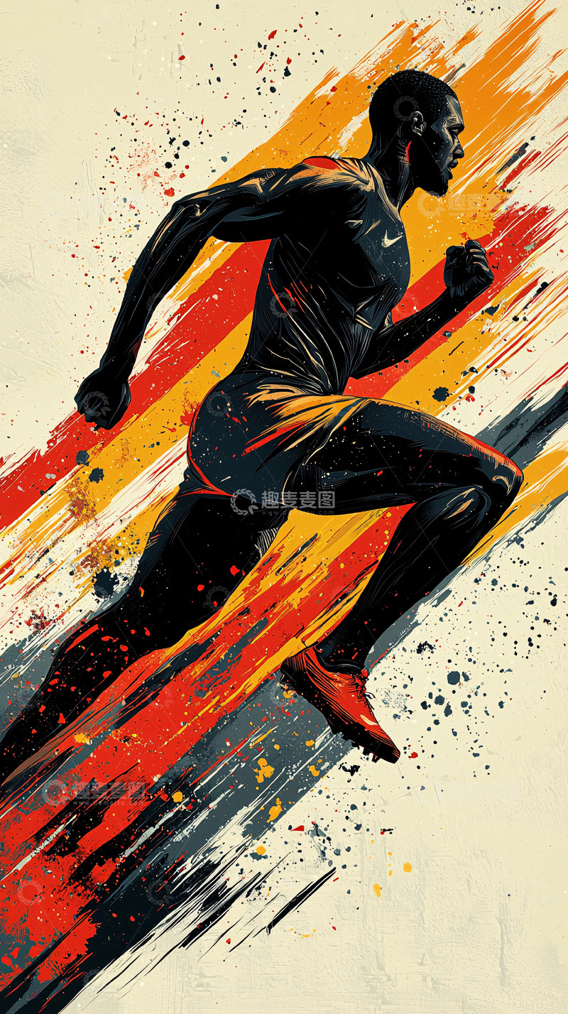 高清大图下载【趣麦麦图】奔跑的运动员