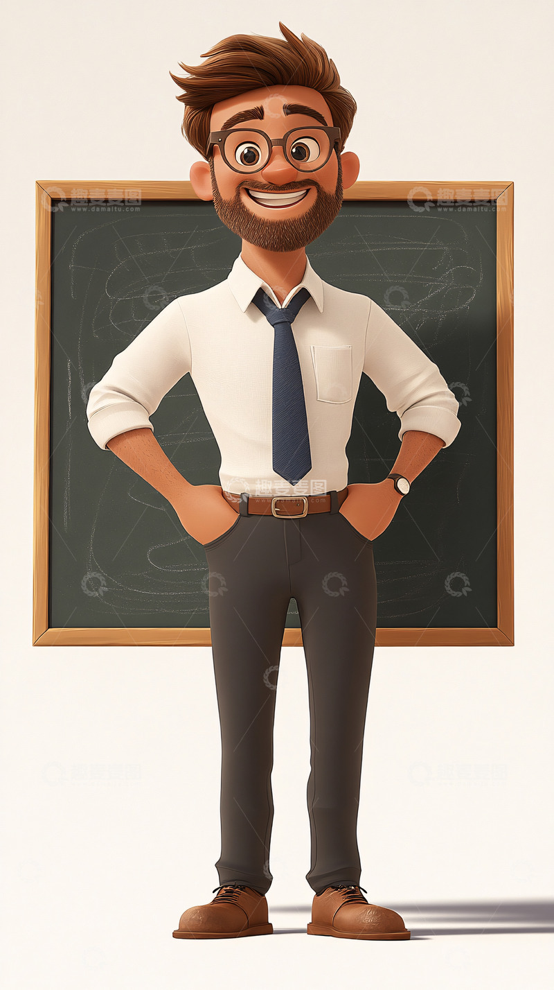 高清大图下载【趣麦麦图】卡通老师