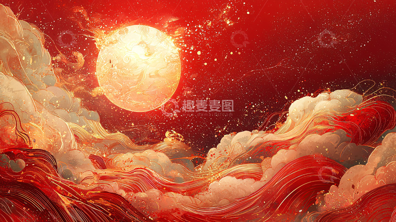 高清大图下载【趣麦麦图】红月亮