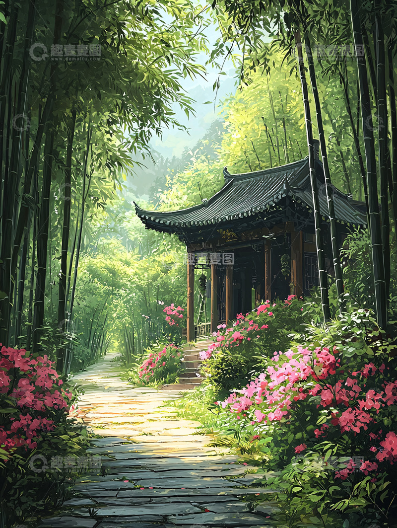 高清大图下载【趣麦麦图】竹林小径