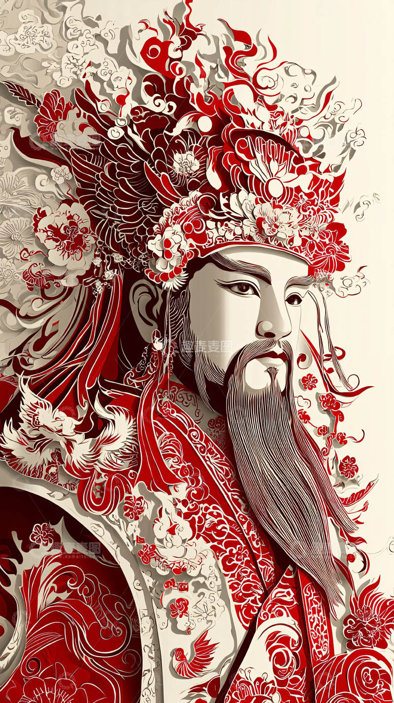 高清大图下载【趣麦麦图】红衣古风男子肖像