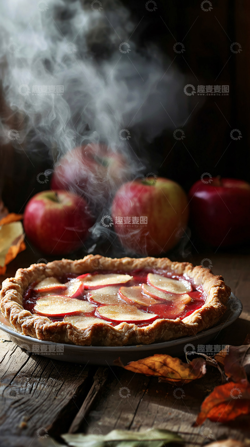高清大图下载【趣麦麦图】热气腾腾的苹果派