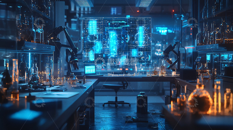 高清大图下载【趣麦麦图】科技感十足的实验室