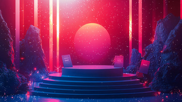 霓虹复古未来感舞台