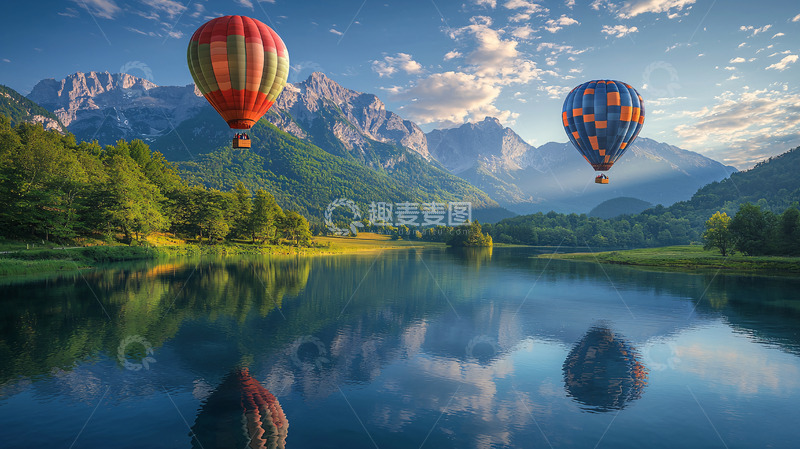 高清大图下载【趣麦麦图】热气球