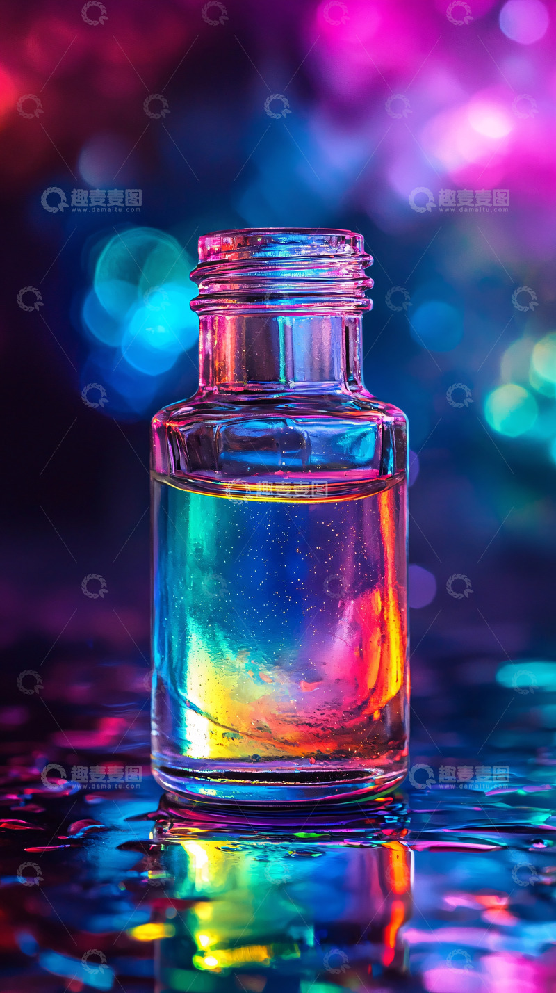 高清大图下载【趣麦麦图】彩色玻璃瓶