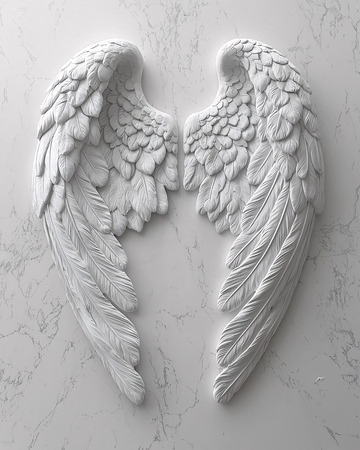 白色天使翅膀装饰